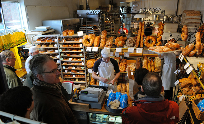 inside the bakery