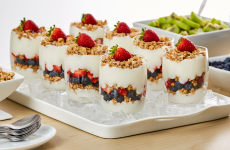 A display of yogurt parfaits.
