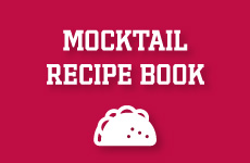 Text reads mocktail recipe book. Taco icon.