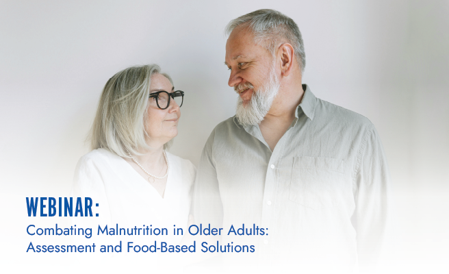 A friendly interaction between two healthcare professionals in a bright setting, promoting a webinar on healthcare foodservice challenges, staff training, and menu optimization.