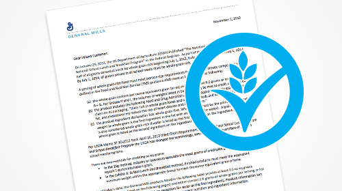 Grain Product Guide Crediting Letter
