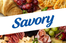 Text stating mix and match menus in white with an orange ampersand on blue background