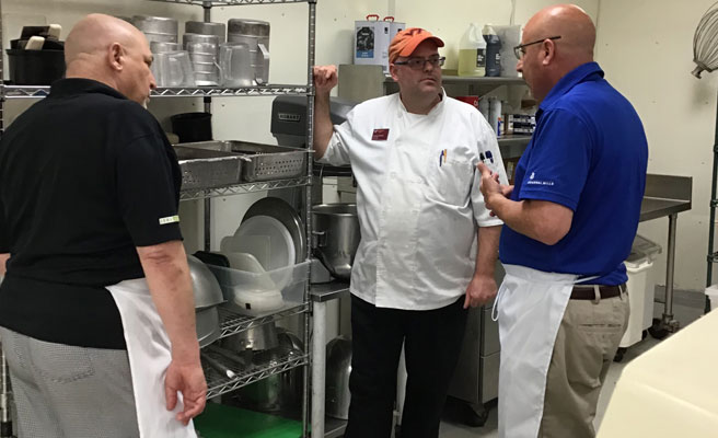 Michael Krygier, Chef Josh, and Tom Santos at Virginia Tech.