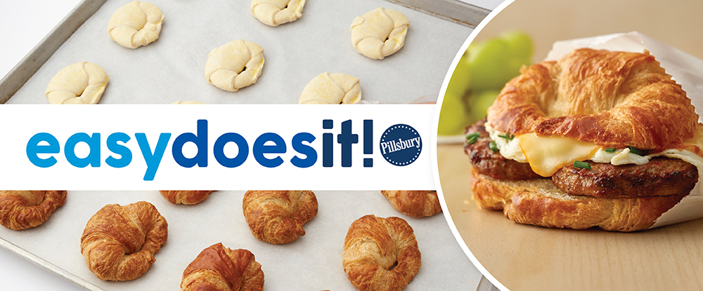 Easy Does It! Pillsbury Freezer to Oven Croissants, sausage egg croissant sandwich