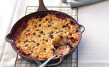 Lemon Blueberry dessert in skillet)